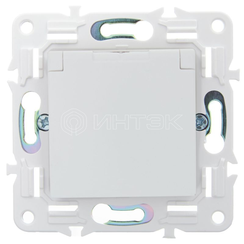 Розетка 1-м SKANDY 16А IP44 с заземл. защ. шторки с крышкой SK-R11W арктич. бел. IEK SK-R16-16-44-K01 изображение, фото