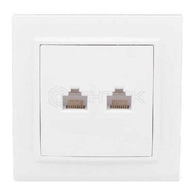 Розетка компьютерная 2-м СП Минск RJ45 бел. EKF ERK02-035-10 изображение, фото