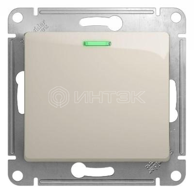 Выключатель 1-кл. СП Glossa 10А IP20 (сх. 1а) 10AX с подсветкой механизм молочн. Systeme Electric GSL000913 изображение, фото