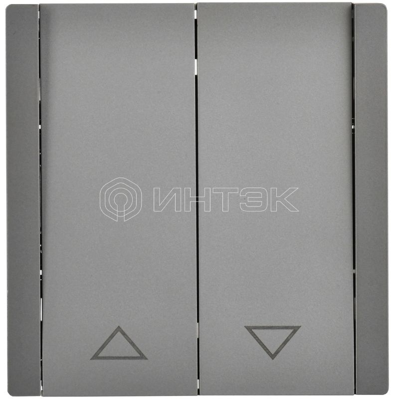Выключатель жалюзи СП FORTE&PIANO 10А FP511 сталь IEK FP-V15-0-10-1-K46 изображение, фото