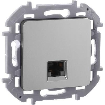 Розетка компьютерная Inspiria RJ45 кат.5E UTP алюм. IEK 673827 изображение, фото