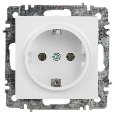 Розетка 1-м СП Accent 6-202-01 16А IP20 250В 2P+E Schuko AL/CU бел. Intro Б0063678 изображение, фото