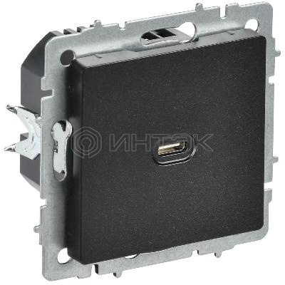 Розетка СП BRITE РЮ12-1-БрЧ USB C 65Вт высокоскор. заряд. черн. IEK BR-U13-065-K02 изображение, фото