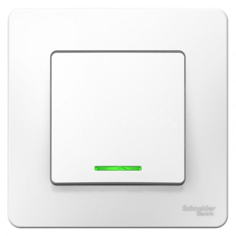Выключатель 1-кл. СП Blanca 10А IP20 (сх. 1) 250В с подсветкой бел.  Systeme Electric BLNVS010111 изображение, фото