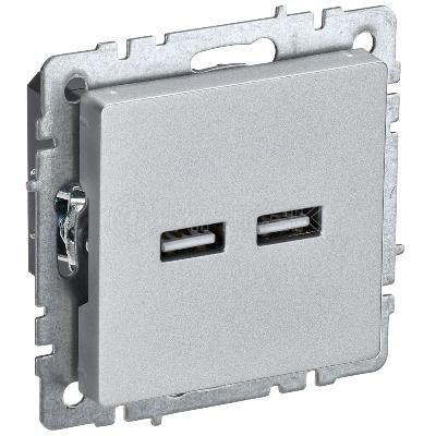 Розетка BRITE USB A+A 3.1А РЮ10-1-БрА механизм алюм. IEK BR-U21-D31-K47 изображение, фото