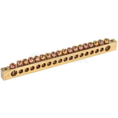 Шина PEN "земля-ноль" 8х12мм 20/2 (20групп/крепеж по краям) IEK YNN21-20-100 изображение, фото