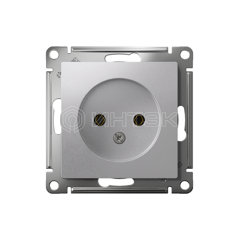 Розетка 1-м СП AtlasDesign 16А IP20 без заземл. без защ. шторок механизм алюм.  Systeme Electric ATN000341 изображение, фото