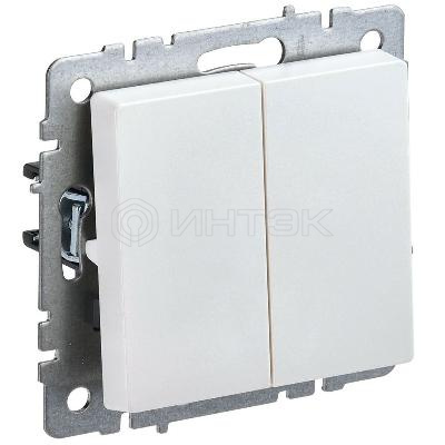 Выключатель 2-кл. СП BRITE ВС10-2-0-БрЖ 10А механизм жемчуж. IEK BR-V20-0-10-K36 изображение, фото