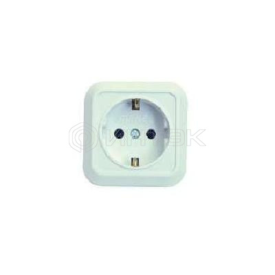 Розетка 1-м ОП 16А IP20 квадрат. с заземл. бел. Makel 45108 изображение, фото
