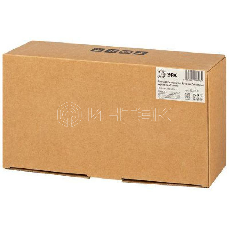 Розетка компьютерная 2-м RJ45 кат.5E неэкранир. Эра Б0056902 изображение, фото