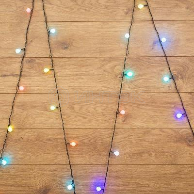 Гирлянда светодиодная "Шарики" 5м d18мм 30LED RGB 3.6Вт 220-240В IP20 провод ПВХ темн. зел. Neon-Night 303-549 изображение, фото