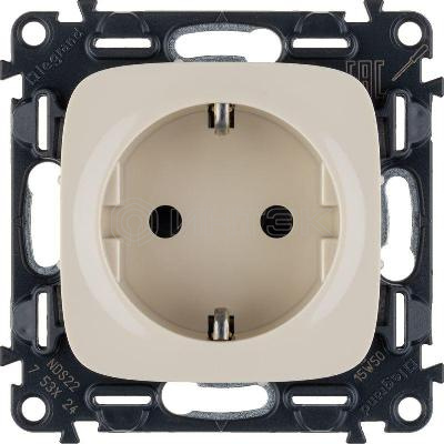 Розетка 1-м СП Valena Allure 16А IP20 250В 2P+E защ. шторки винтов. клеммы с лицев. панелью механизм сл. кость Legrand 753824 изображение, фото
