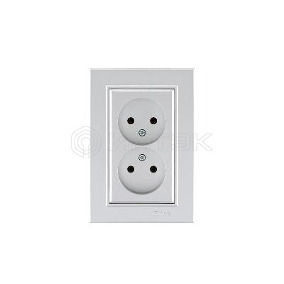 Розетка 2-м СП Karea 10А IP20 б/з сереб. Makel 56065017 изображение, фото