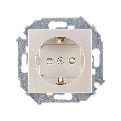 Розетка Simon 15 16А 250В 2P+E с заземл. Schuko защ. шторки винтов. клеммы механизм шампань Simon 1591443-034 изображение, фото