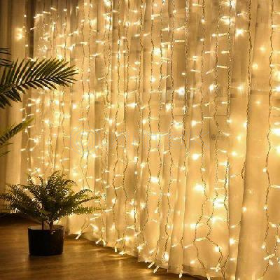 Гирлянда светодиодная "Дождь/Занавес" 3х3м 400LED тепл. бел. IP20 220В 8 режимов Эра Б0051873 изображение, фото
