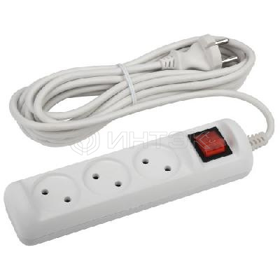 Удлинитель 3х5м без заземл. 10А IP20 U-3s-5m-2х1 ПВС 2х1 с выкл. Эра Б0044051 изображение, фото