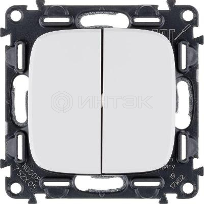 Выключатель 2-кл. СП Valena Allure 10А IP20 250В с лицев. панелью безвинтов. зажимы механизм бел.  Legrand 752705 изображение, фото