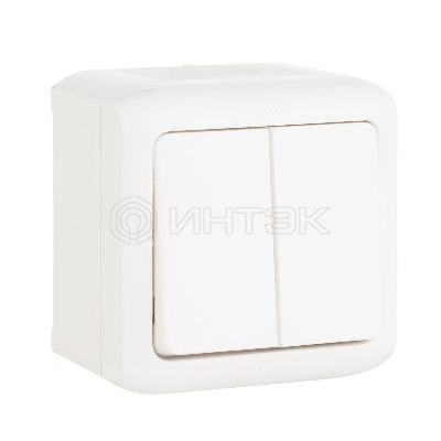 Выключатель 2-кл. ОП Quteo 10А IP44 250В 10AX бел. Legrand 782302 изображение, фото