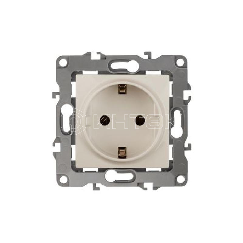 Розетка 1-м СП Эра12 12-2101-02 16А IP20 16AX 250В 2P+E Schuko механизм сл. кость Эра Б0014676 изображение, фото