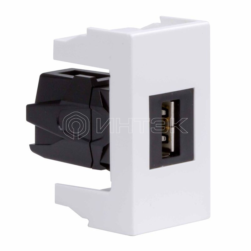 Розетка USB 1-м 1мод. Viva USB 2.0 бел. DKC 42018 изображение, фото