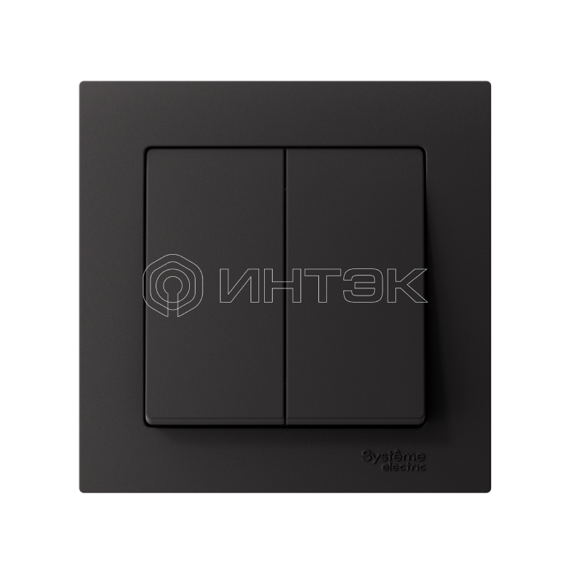 Выключатель 2-кл. СП AtlasDesign 10А IP20 (сх. 5) 10AX в сборе карбон  Systeme Electric ATN001052 изображение, фото