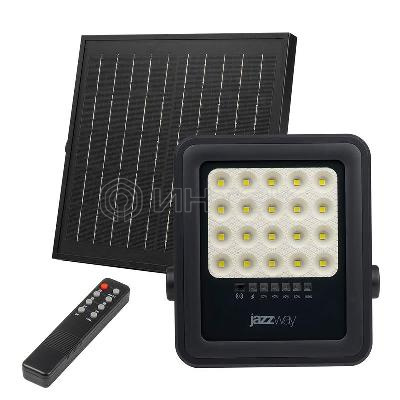Прожектор светодиодный PFL SOLAR 02 50 6500К GR IP65 ДО с солнечн. панелью и пультом Pro+ JazzWay 5058460 изображение, фото
