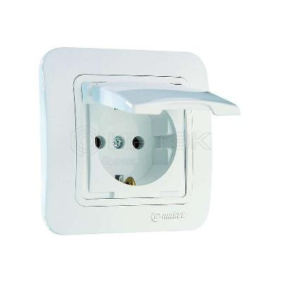 Розетка 1-м СП Lillium 16А IP20 без заземл. с крышкой бел./бел. Makel 70029 изображение, фото