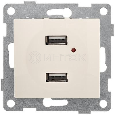 Розетка USB 2-м СП Bravo механизм беж. GUSI С10USB2-003 изображение, фото