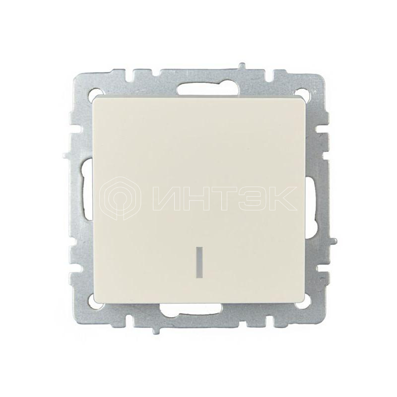 Выключатель 1-кл. СП BRITE ВС10-1-1-БрКр 10А с индик. механизм беж. IEK BR-V10-1-10-K10 изображение, фото