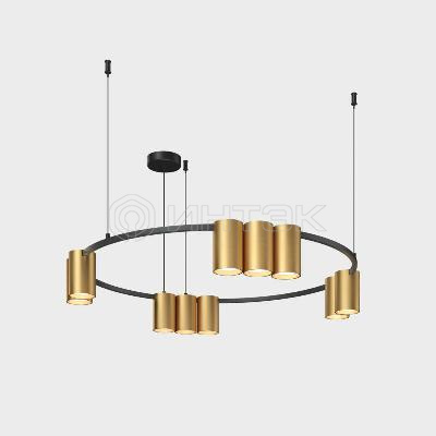 Светильник ORBIT 15Вт 10xGU10 IP20 LED подвесной алюм. черн.+сатинированное зол. DENKIRS 764325 изображение, фото