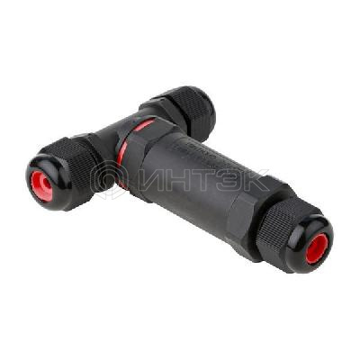 Коннектор кабельный Т-образный (клеммник 3PIN) IP68 FreeTools EKF plc-uac-cb3T изображение, фото