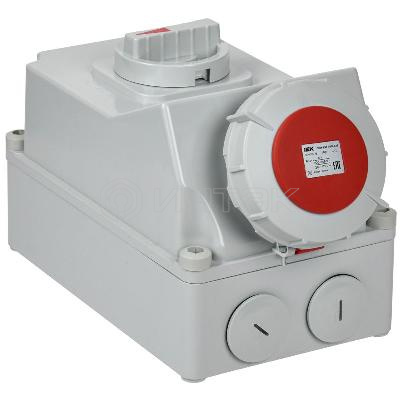 Розетка с мех. блокировкой 63А-6ч 380В 3P+PE+N ССИ-835 IP67 IEK PSR12-063-5-5-67 изображение, фото
