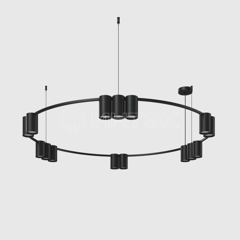 Светильник ORBIT 15Вт 15xGU10 IP20 LED подвесной алюм. матов. черн. DENKIRS 764326 изображение, фото