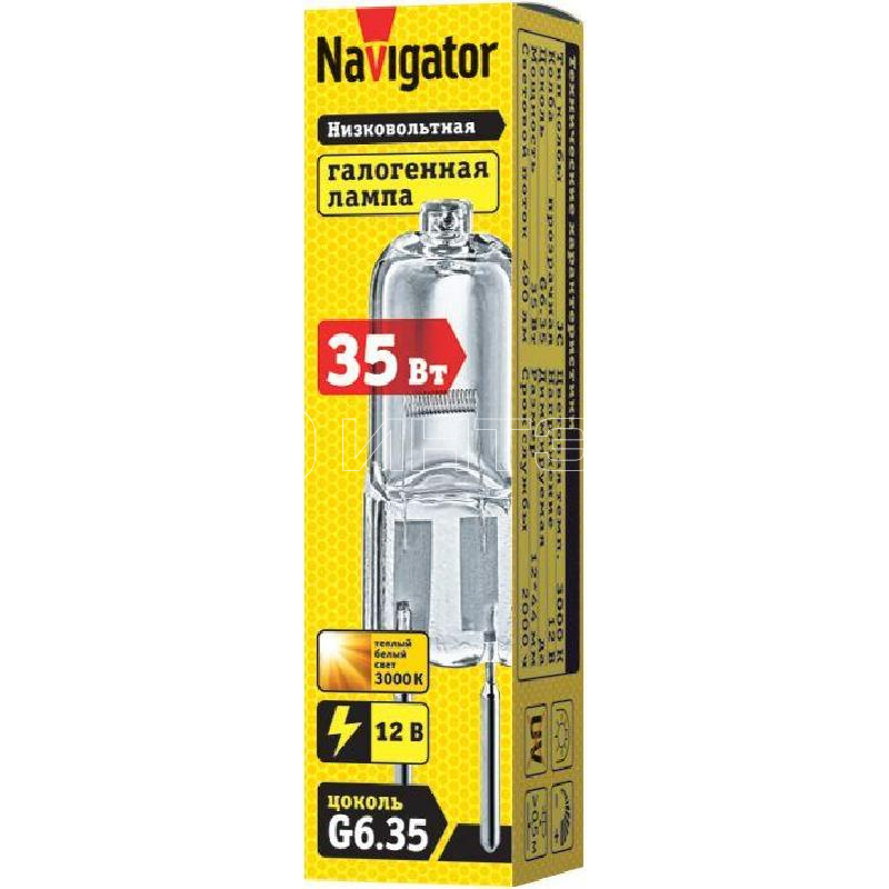 Лампа галогенная 94 211 JC 35Вт clear G6.35 12В 2000h Navigator 94211 изображение, фото