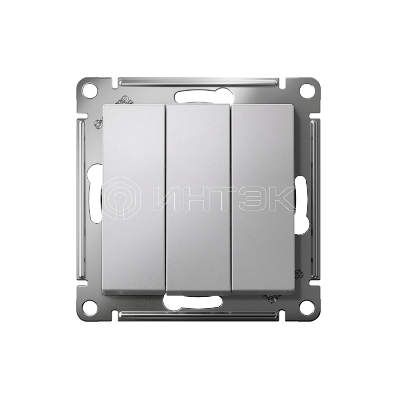 Выключатель 3-кл. СП AtlasDesign 10А IP20 (сх. 1+1+1) 10AX механизм алюм.  Systeme Electric ATN000331 изображение, фото