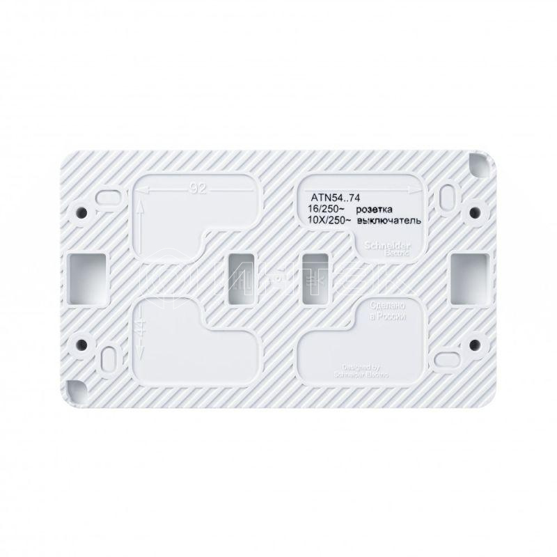 Блок ОП AtlasDesign PROFI IP54 (розетка 1-м 16А заземл. защ. шторки + 2-кл. выключатель 10А) бел.  Systeme Electric ATN540174 изображение, фото