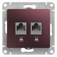 Розетка компьютерная 2-м Glossa RJ45 кат.5E механизм баклажан. Systeme Electric GSL001185KK изображение, фото