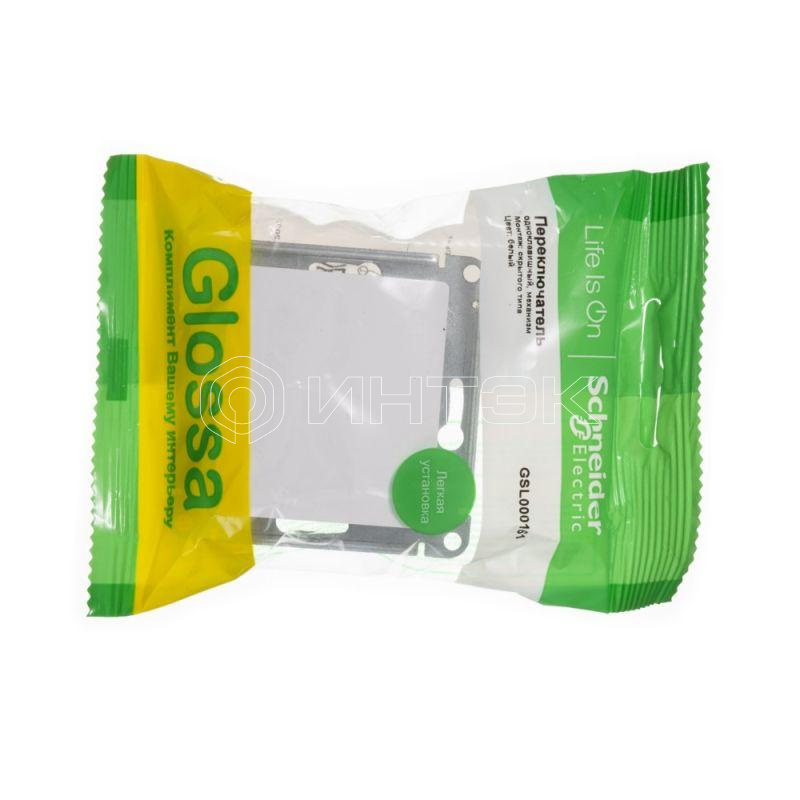 Переключатель проходной 1-кл. СП Glossa 10А IP20 (сх. 6) 10AX механизм бел.  Systeme Electric GSL000161 изображение, фото