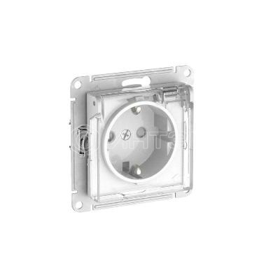 Розетка AtlasDesign Aqua 16А IP44 с заземл. защ. шторки с прозр. крышкой быстрозажим. клем. механизм бел.  Systeme Electric ATN440146S изображение, фото