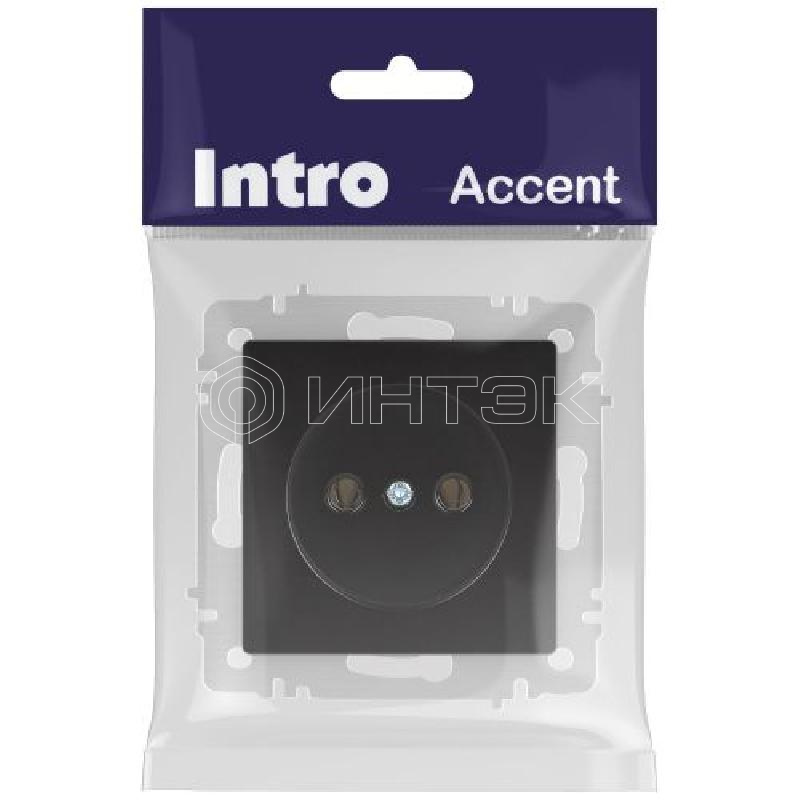 Розетка 1-м СП Accent 6-201-05 16А IP20 250В 2P антрацит Intro Б0063665 изображение, фото