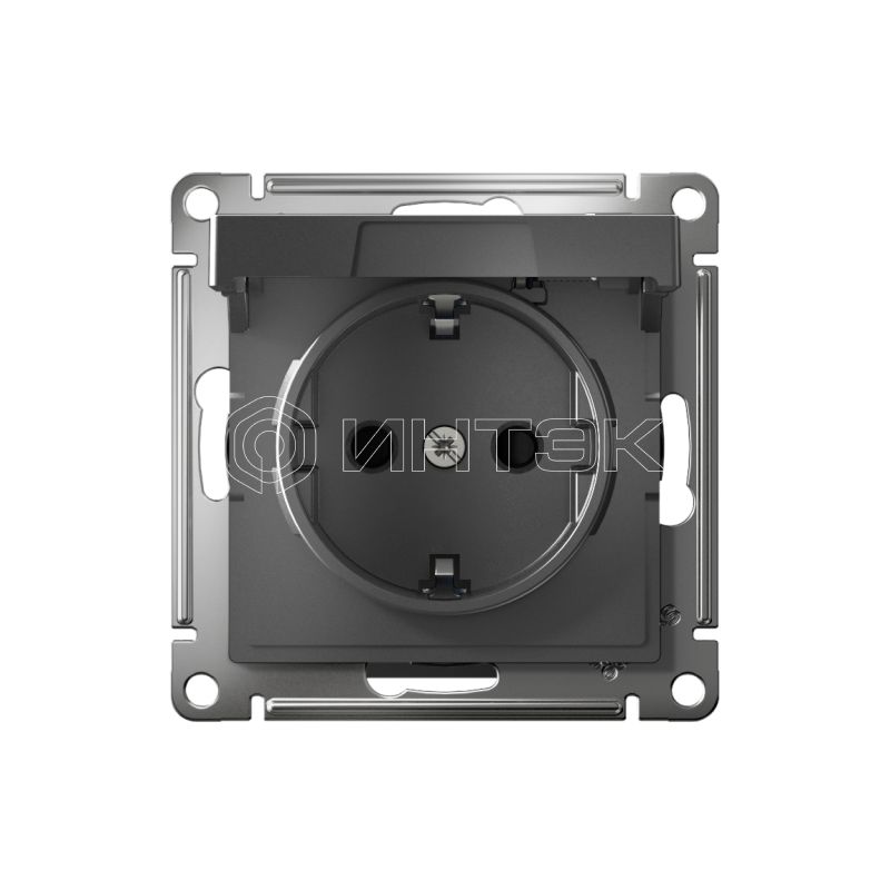 Розетка AtlasDesign 16А IP20 с заземл. защ. шторки с крышкой быстрозажим. клем. механизм сталь Systeme Electric ATN000946S изображение, фото