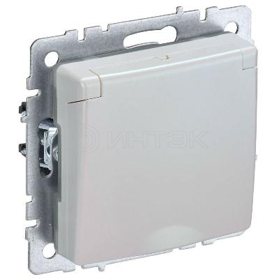 Розетка BRITE РСбш10-3-БрЖ 16А IP20 с заземл. защ. шторки с крышкой механизм жемчуж. IEK BR-R16-16-K36 изображение, фото