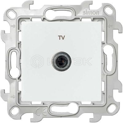 Розетка телевизионная одиночная TV СП Simon 24 IP20 механизм бел. Simon 2450477-030 изображение, фото