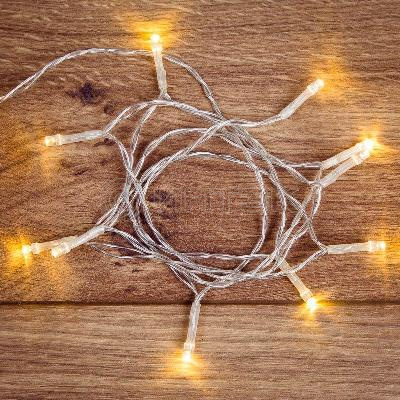 Гирлянда светодиодная универсальная 1.2м 10LED тепл. бел. 0.1Вт IP20 провод ПВХ прозр. элементы питания 2хAA (не в компл.) Neon-Night 303-073 изображение, фото