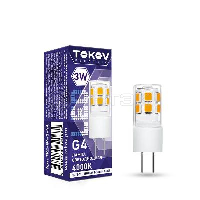 Лампа светодиодная 3Вт Capsule 4000К G4 220-240В TOKOV ELECTRIC TKE-G4-3-4K изображение, фото