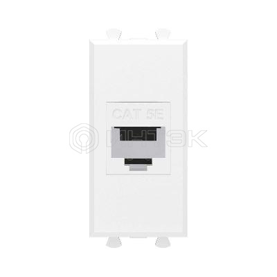 Розетка компьютерная 1мод. Avanti "Белое облако" RJ45 кат.5E без шторок модульная механизм DKC 4400661 изображение, фото