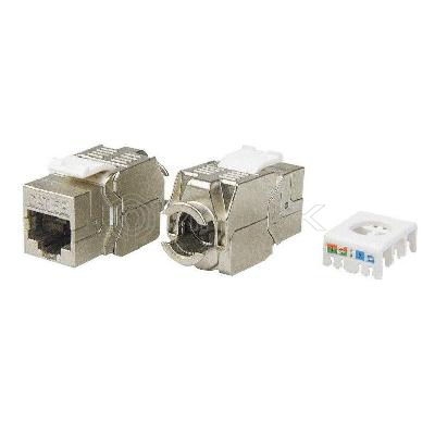 Вставка Keystone Jack RJ45 (8P8C) кат.5E экранир. KJ8-8P8C-C5e-180-TLS-SH-F-WH 180град. Toolless бел. Hyperline 426191 изображение, фото