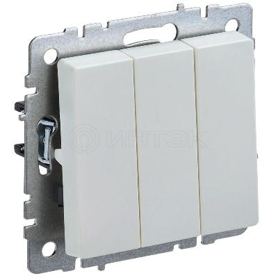 Выключатель 3-кл. СП BRITE ВС10-3-0-БрЖ 10А механизм жемчуж. IEK BR-V30-0-10-K36 изображение, фото