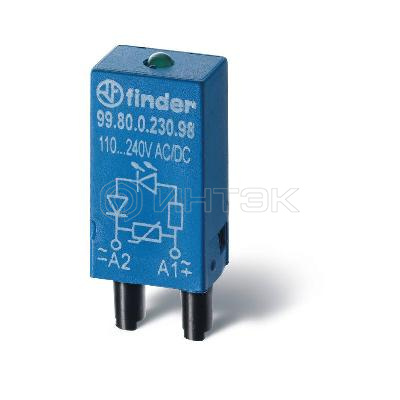 Модуль индикации и защиты LED + диод ( + A1) 6...24В DC зел. FINDER 9980902499 изображение, фото