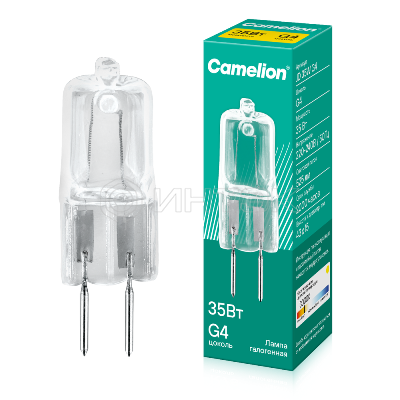 Лампа галогенная JD 35Вт капсула G4 3000К 230В Camelion 10406 изображение, фото